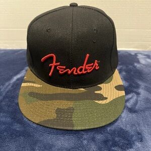 Fender Black Cap with Camo Brim